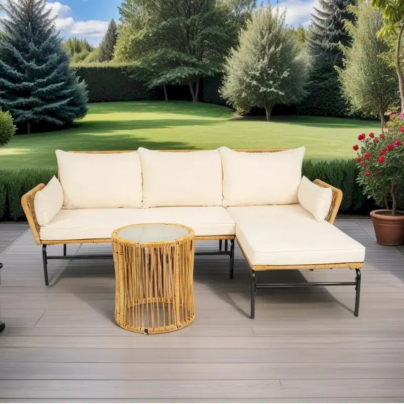 MM 3 Pieces Outdoor Patio Wicker Furniture Sets