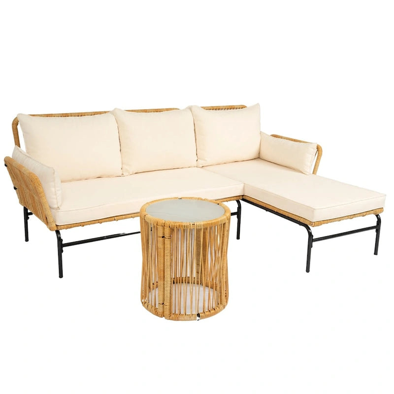 MM 3 Pieces Outdoor Patio Wicker Furniture Sets