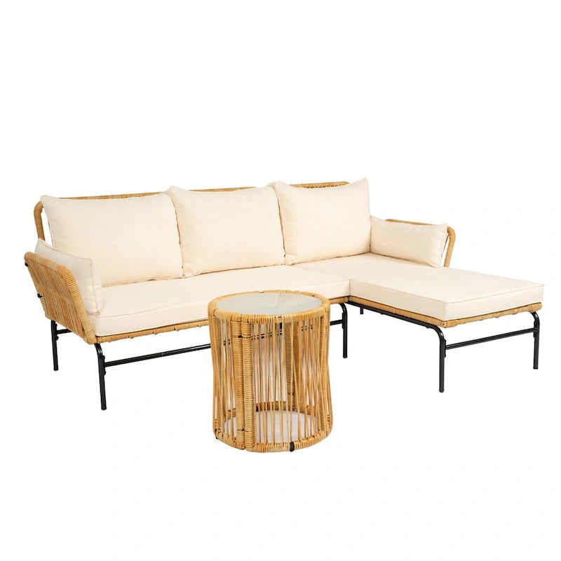 MM 3 Pieces Outdoor Patio Wicker Furniture Sets