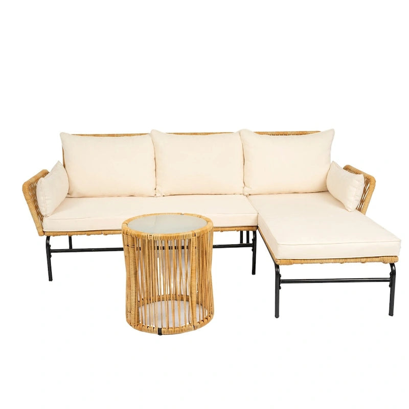 MM 3 Pieces Outdoor Patio Wicker Furniture Sets