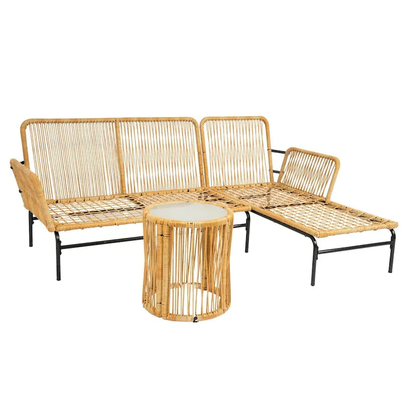 MM 3 Pieces Outdoor Patio Wicker Furniture Sets
