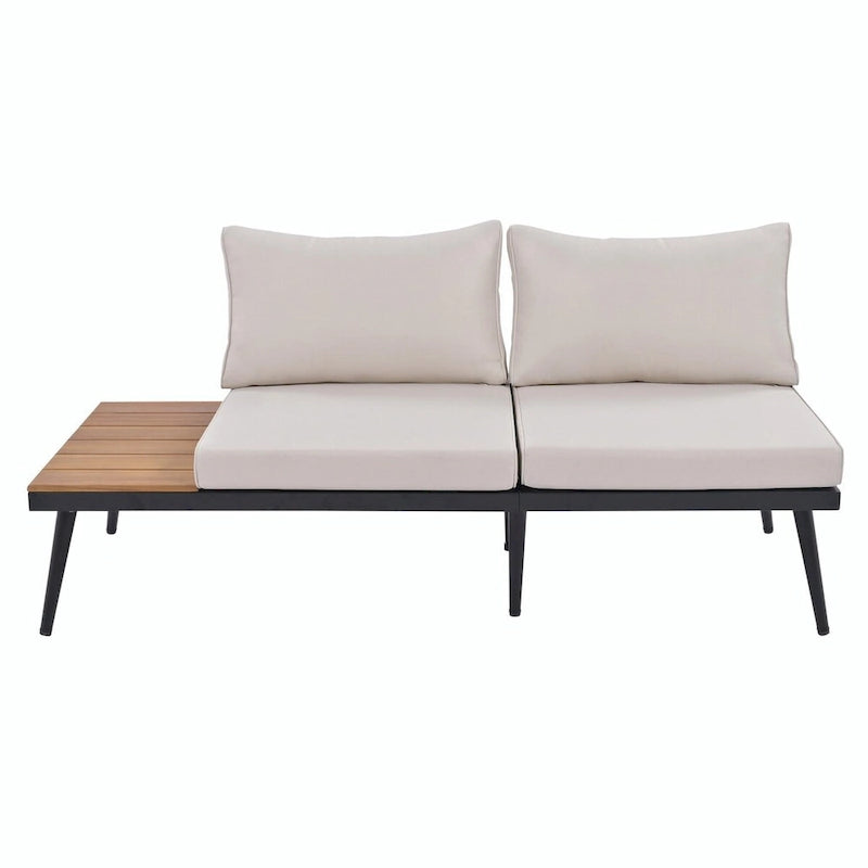 6-Piece Outdoor Sectional Sofa Set with Nesting Coffee Tables and Cushioned Seating