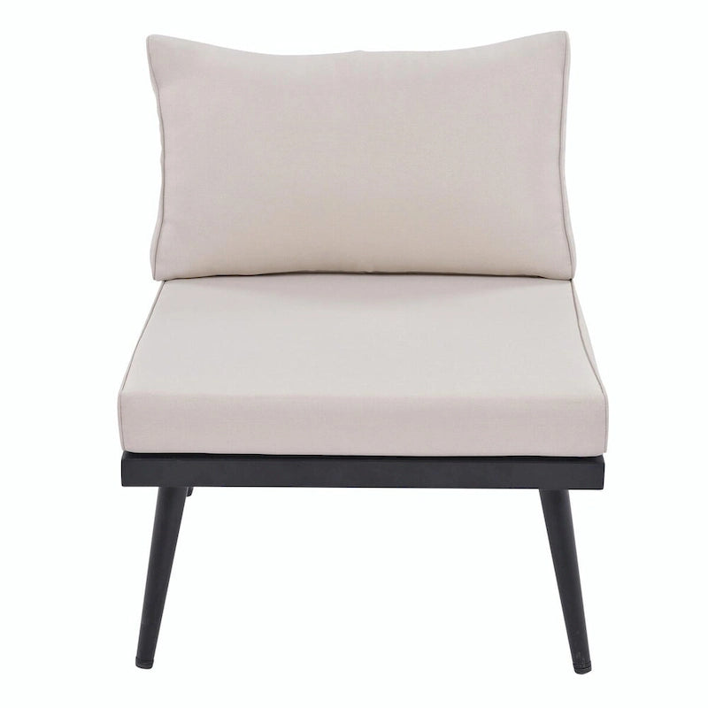 6-Piece Outdoor Sectional Sofa Set with Nesting Coffee Tables and Cushioned Seating