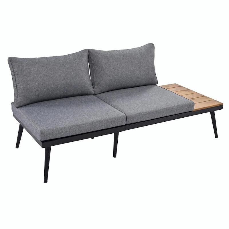 6-Piece Outdoor Sectional Sofa Set with Nesting Coffee Tables and Cushioned Seating