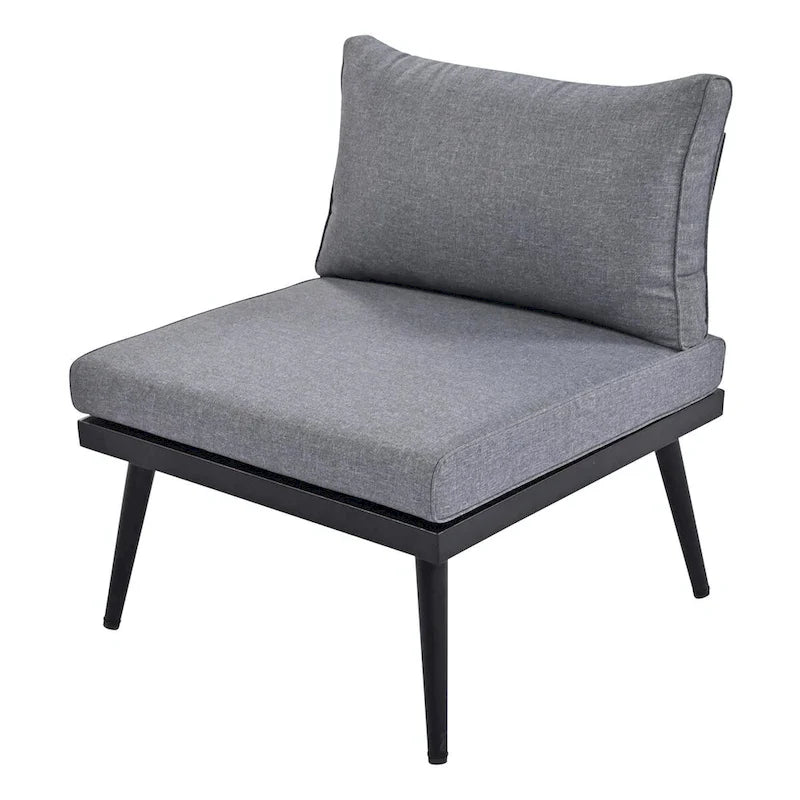 6-Piece Outdoor Sectional Sofa Set with Nesting Coffee Tables and Cushioned Seating