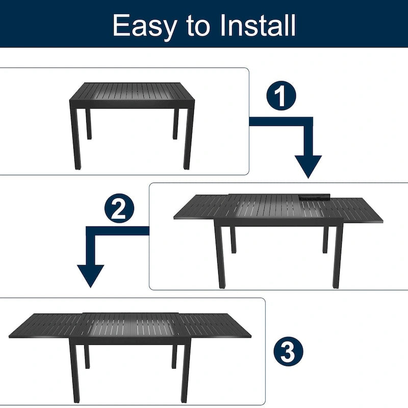 7 Pieces Outdoor Dining Set with 1 Extendable Dining Table