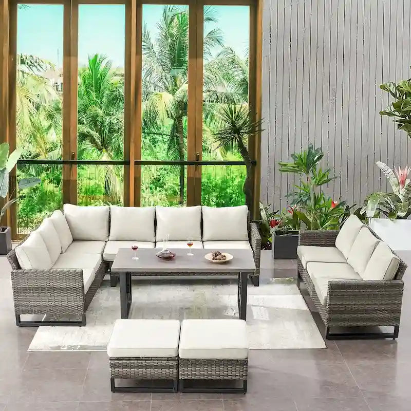 6-Seater Outdoor Sectional Sofa Chair Set