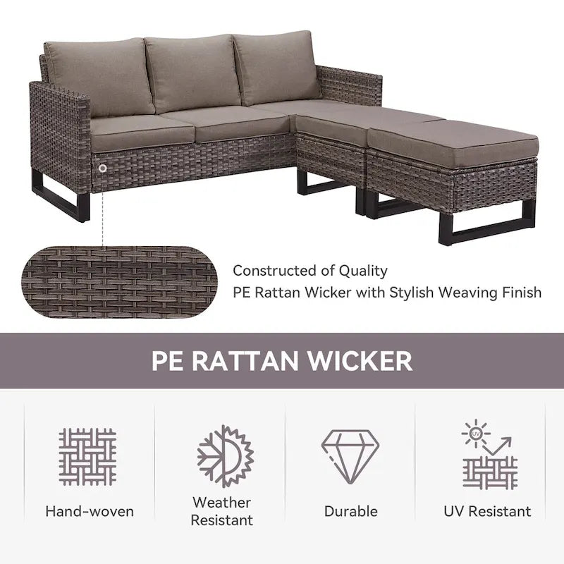 6-Seater Outdoor Sectional Sofa Chair Set