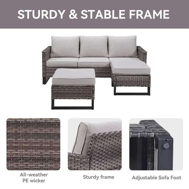 6-Seater Outdoor Sectional Sofa Chair Set