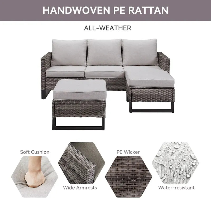 6-Seater Outdoor Sectional Sofa Chair Set
