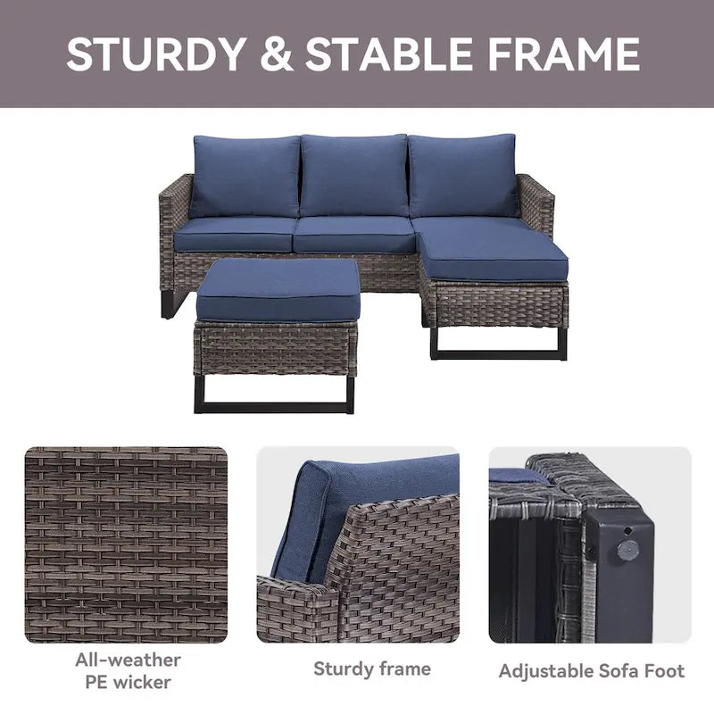 6-Seater Outdoor Sectional Sofa Chair Set