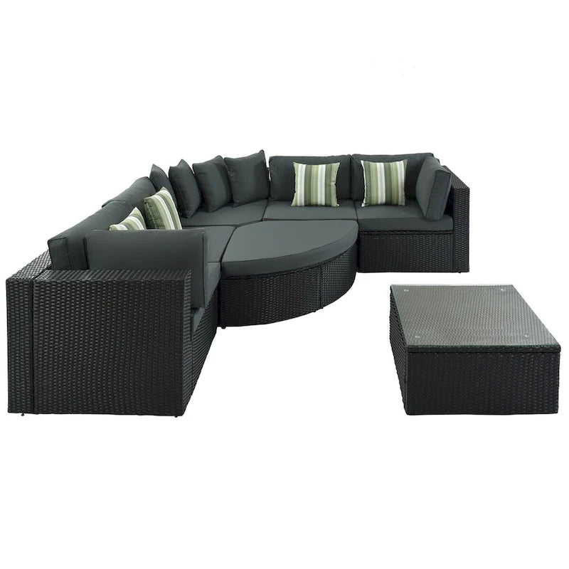 7-Piece All-Weather PE Wicker Outdoor Conversation Modular Sofa Set
