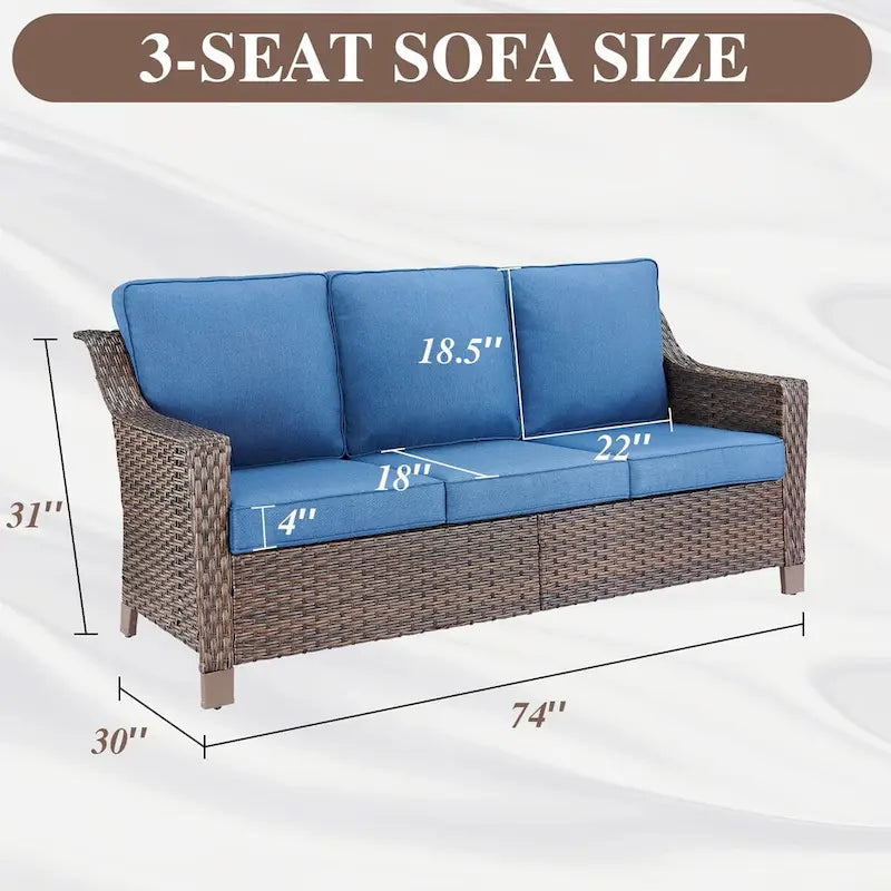 Outdoor Swivel Rocking Chair Conversation Set - Brown