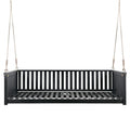 Patio Minimalist Twin Size Garden Swing with Ropes, Safe Sloped Design