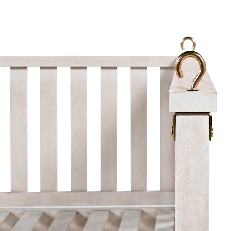 Patio Minimalist Twin Size Garden Swing with Ropes, Safe Sloped Design