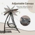 Outdoor Porch Swing with Adjustable Canopy and Durable Steel Frame, Patio Swing Glider