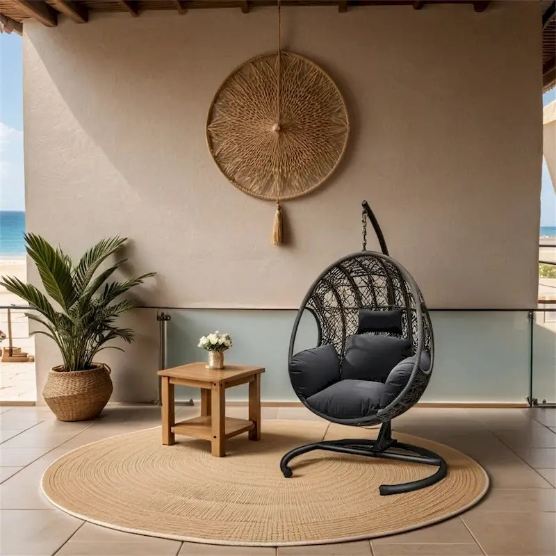 New Comming Outdoor Indoor PE wicker Swing Egg Chair