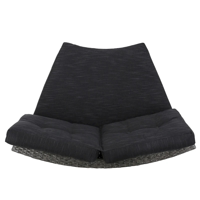 Navagio Outdoor Wicker Curved Single Sofa Chair (Set of 2) with Cushions by Christopher Knight Home