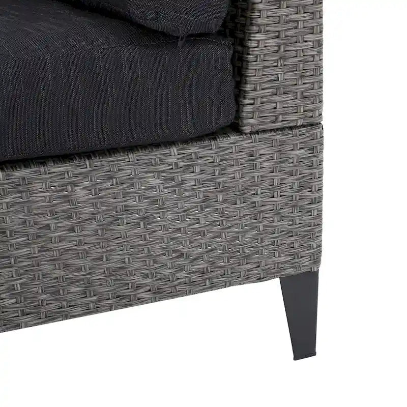 Navagio Outdoor Wicker Curved Single Sofa Chair (Set of 2) with Cushions by Christopher Knight Home