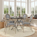 4 Pack All-Weather Commercial Paris Chairs with Arms and metal Frames - N/A
