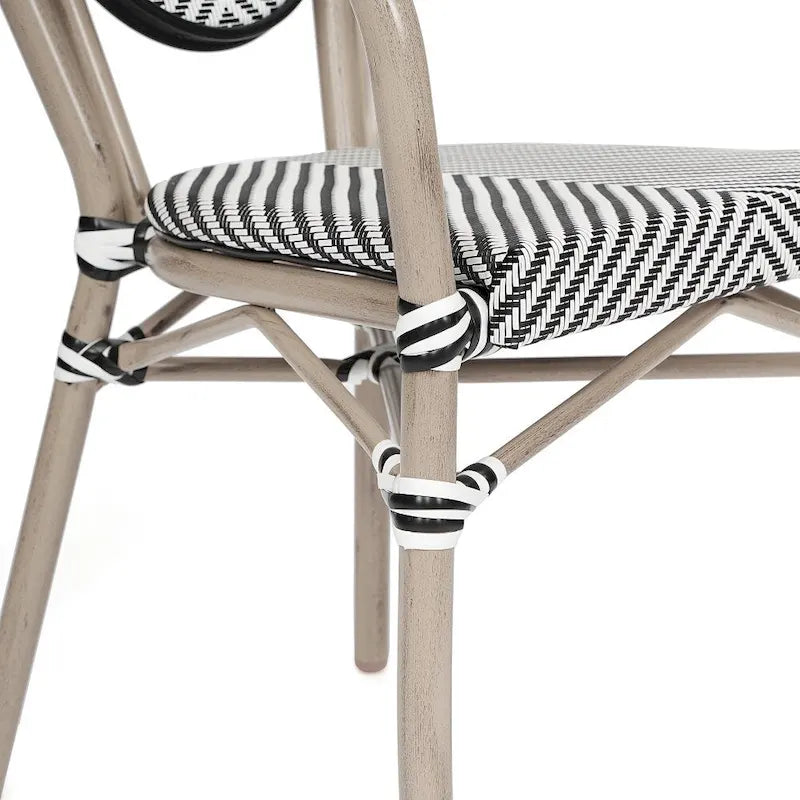 4 Pack All-Weather Commercial Paris Chairs with Arms and metal Frames - N/A