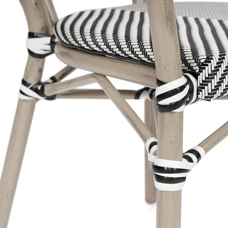 4 Pack All-Weather Commercial Paris Chairs with Arms and metal Frames - N/A