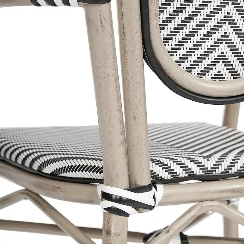 4 Pack All-Weather Commercial Paris Chairs with Arms and metal Frames - N/A