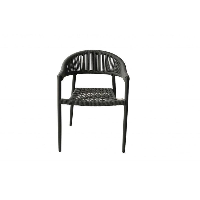 Set of Four 22  Gray Aluminum Outdoor Arm Chair