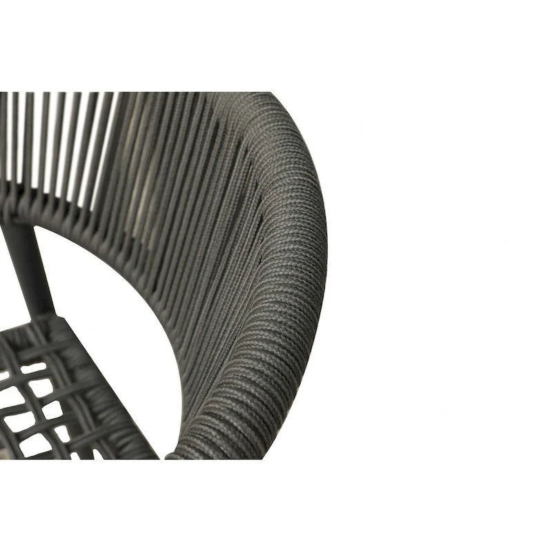 Set of Four 22  Gray Aluminum Outdoor Arm Chair