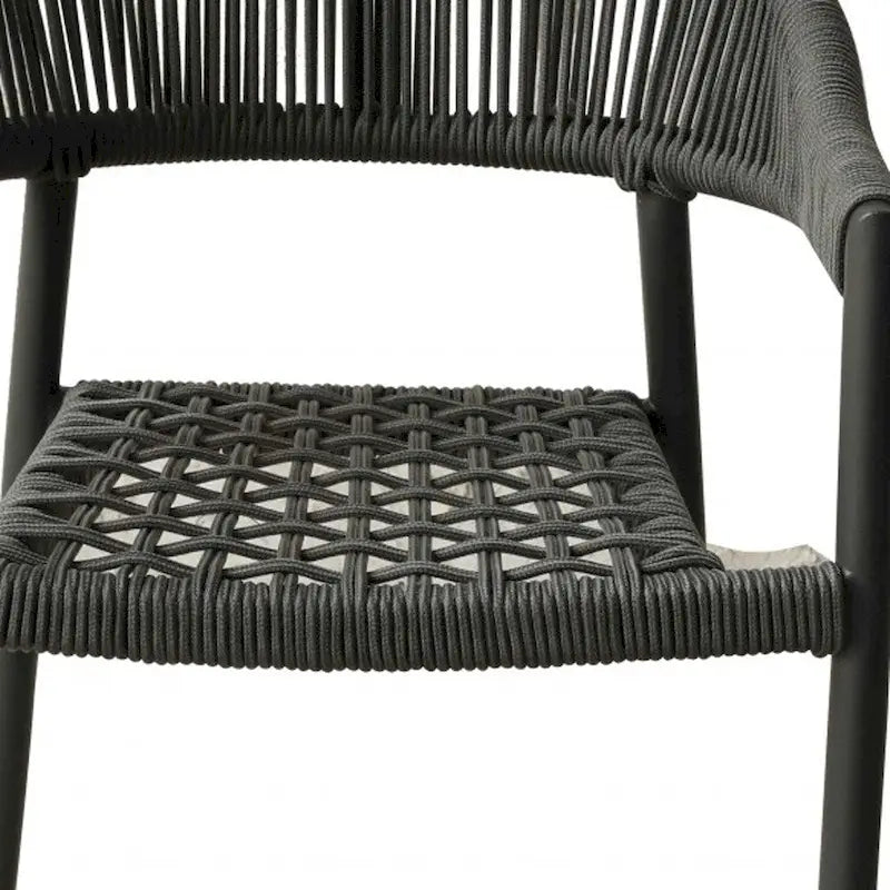 Set of Four 22  Gray Aluminum Outdoor Arm Chair