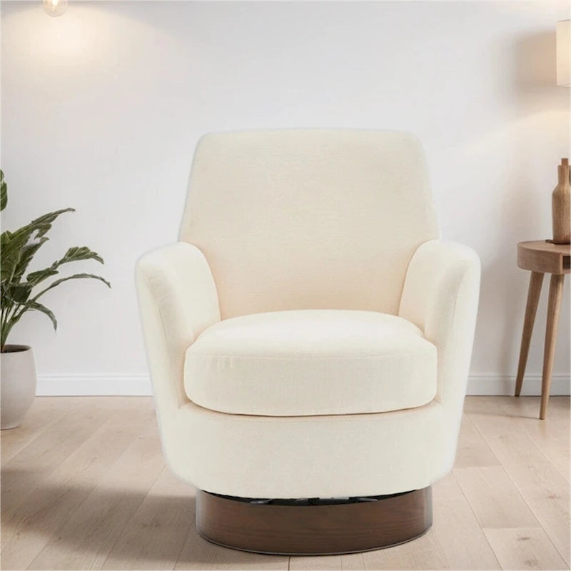 Swivel Round Accent Chairs Armchair with Stainless Steel Base