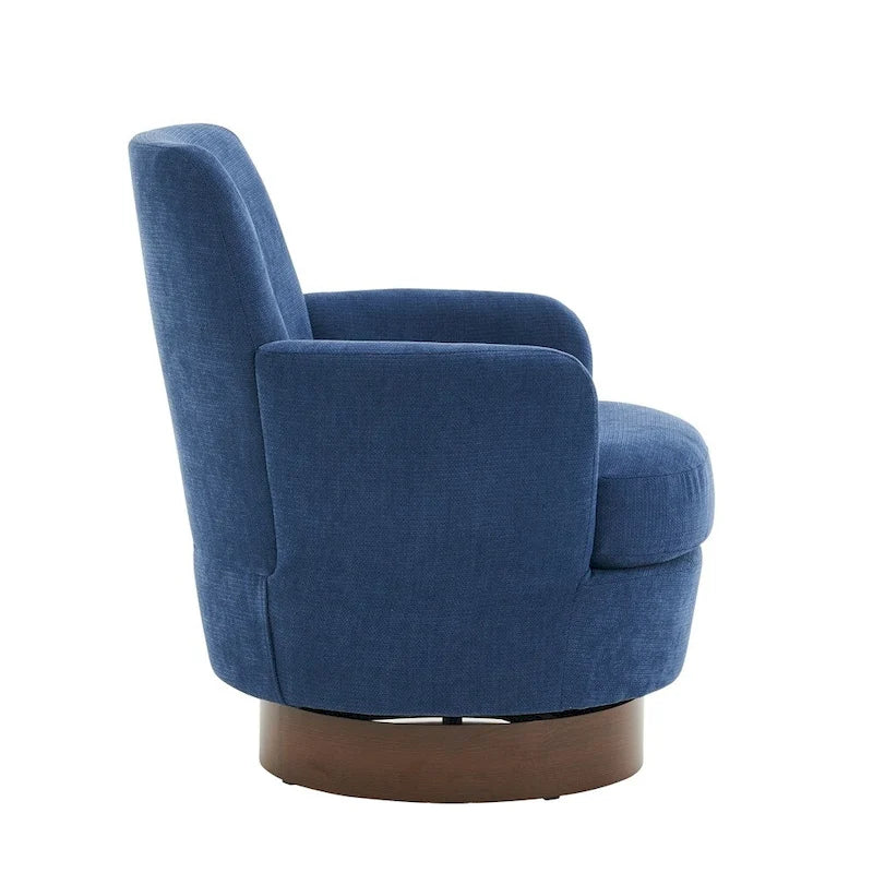 Swivel Round Accent Chairs Armchair with Stainless Steel Base