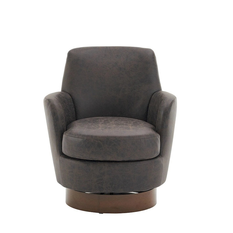 Swivel Round Accent Chairs Armchair with Stainless Steel Base