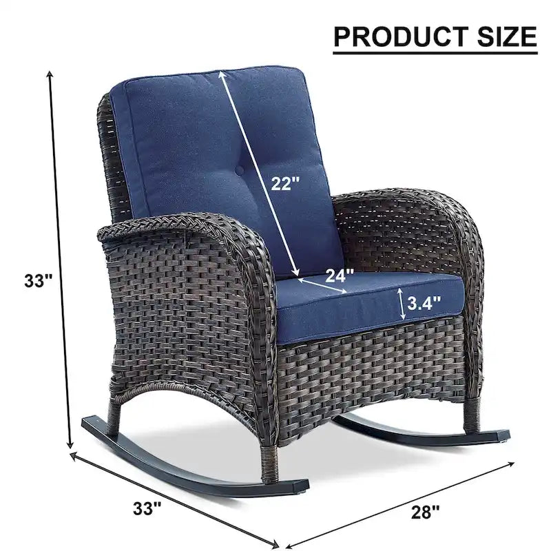 Outdoor Rocking Chair for Outside Patio Porch - Brown