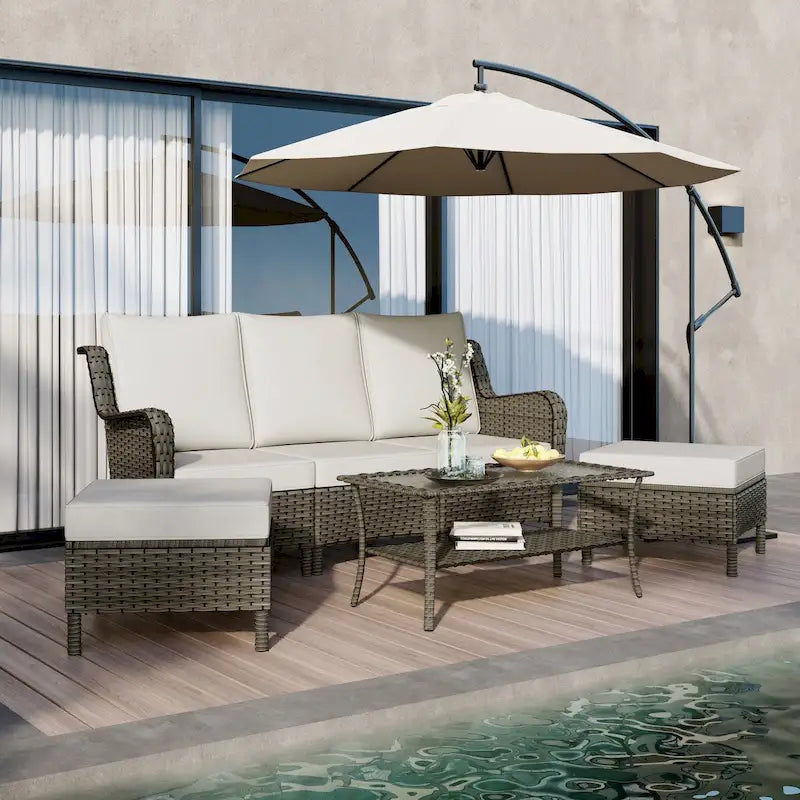 Patio Furniture Set Outdoor Conversation Sofa 6 Pieces
