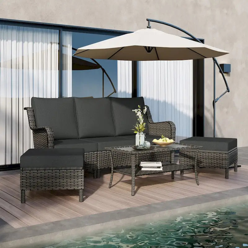 Patio Furniture Set Outdoor Conversation Sofa 6 Pieces