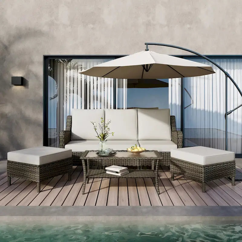 Patio Furniture Set Outdoor Conversation Sofa 6 Pieces