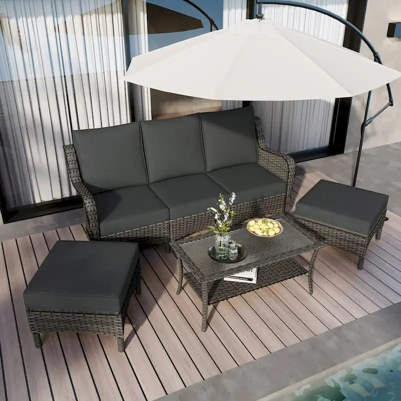 Patio Furniture Set Outdoor Conversation Sofa 6 Pieces