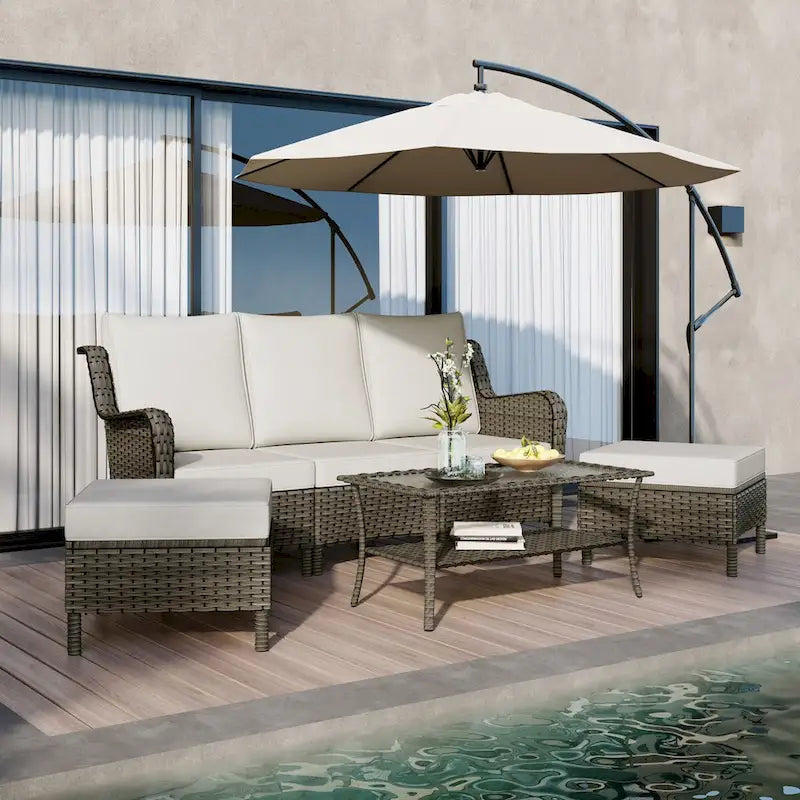 Patio Furniture Set Outdoor Conversation Sofa 6 Pieces