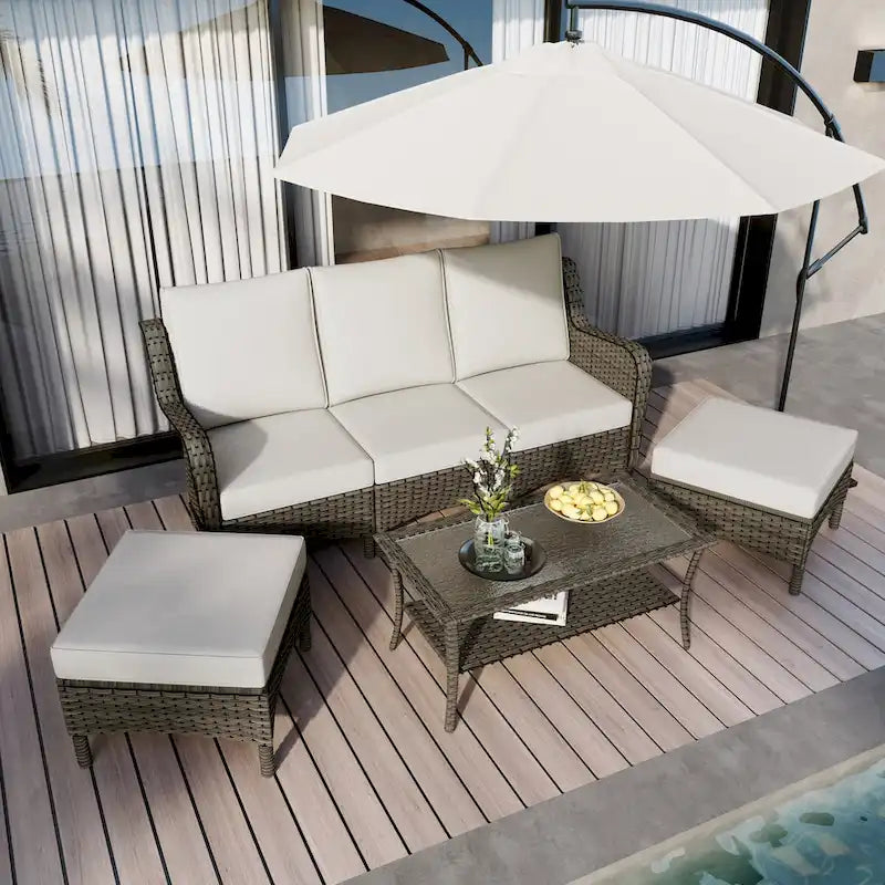 Patio Furniture Set Outdoor Conversation Sofa 6 Pieces