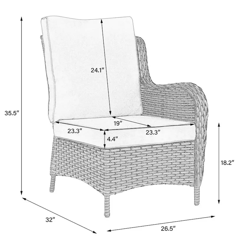 Patio Furniture Set Outdoor Conversation Sofa 6 Pieces