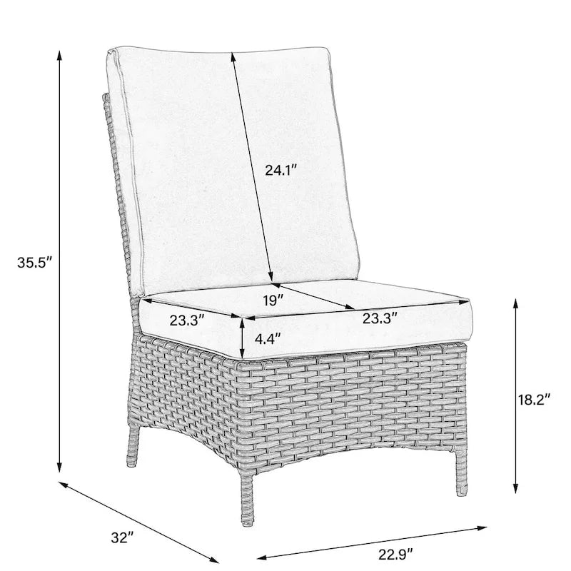 Patio Furniture Set Outdoor Conversation Sofa 6 Pieces