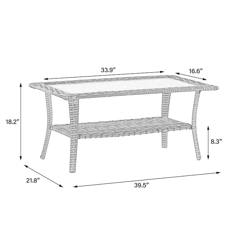 Patio Furniture Set Outdoor Conversation Sofa 6 Pieces