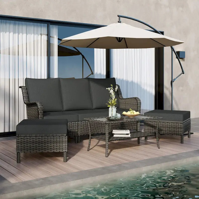 Patio Furniture Set Outdoor Conversation Sofa 6 Pieces